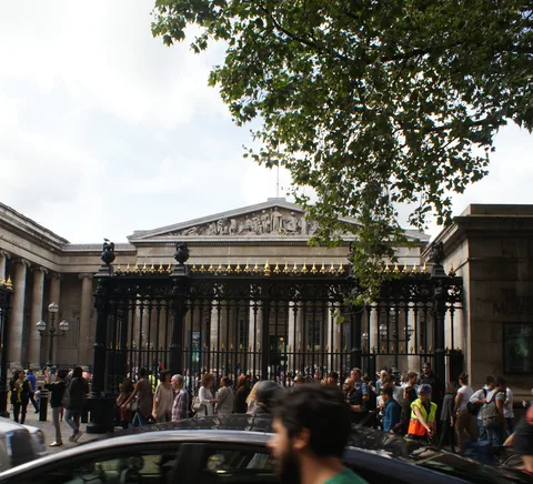 British Museum exterior seen from Great Russell Street